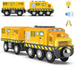 Hyperliving Wooden Train Track Accessories Battery Operated Locomotive Train, Motorized Train For Toddlers With Magnetic Connection