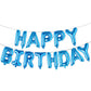 Happy Birthday Balloons, Aluminum Foil Banner Balloons For Birthday Party Decorations And Supplies (Blue)