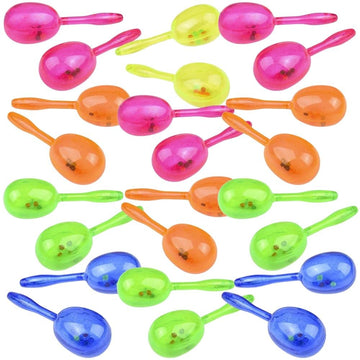 Rhode Island Novelty 5 Inch Glitter Maracas, 12 Sets per Order