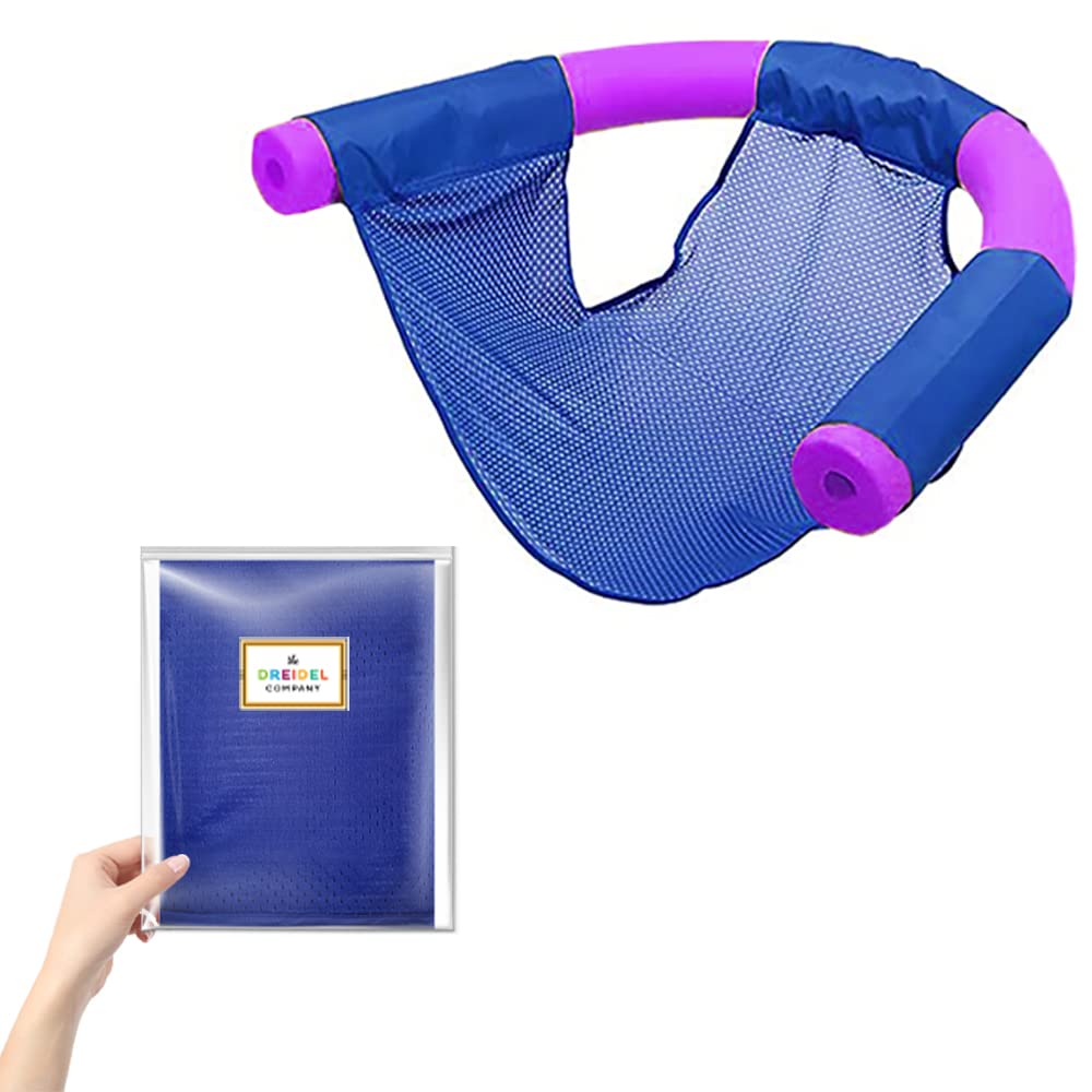 The Dreidel Company Pool Noodle Floating Mesh Chair For Floating Pool Noodle, Only Swimming Net Lounge Chair Seat, Great For Water Relaxation (Single)