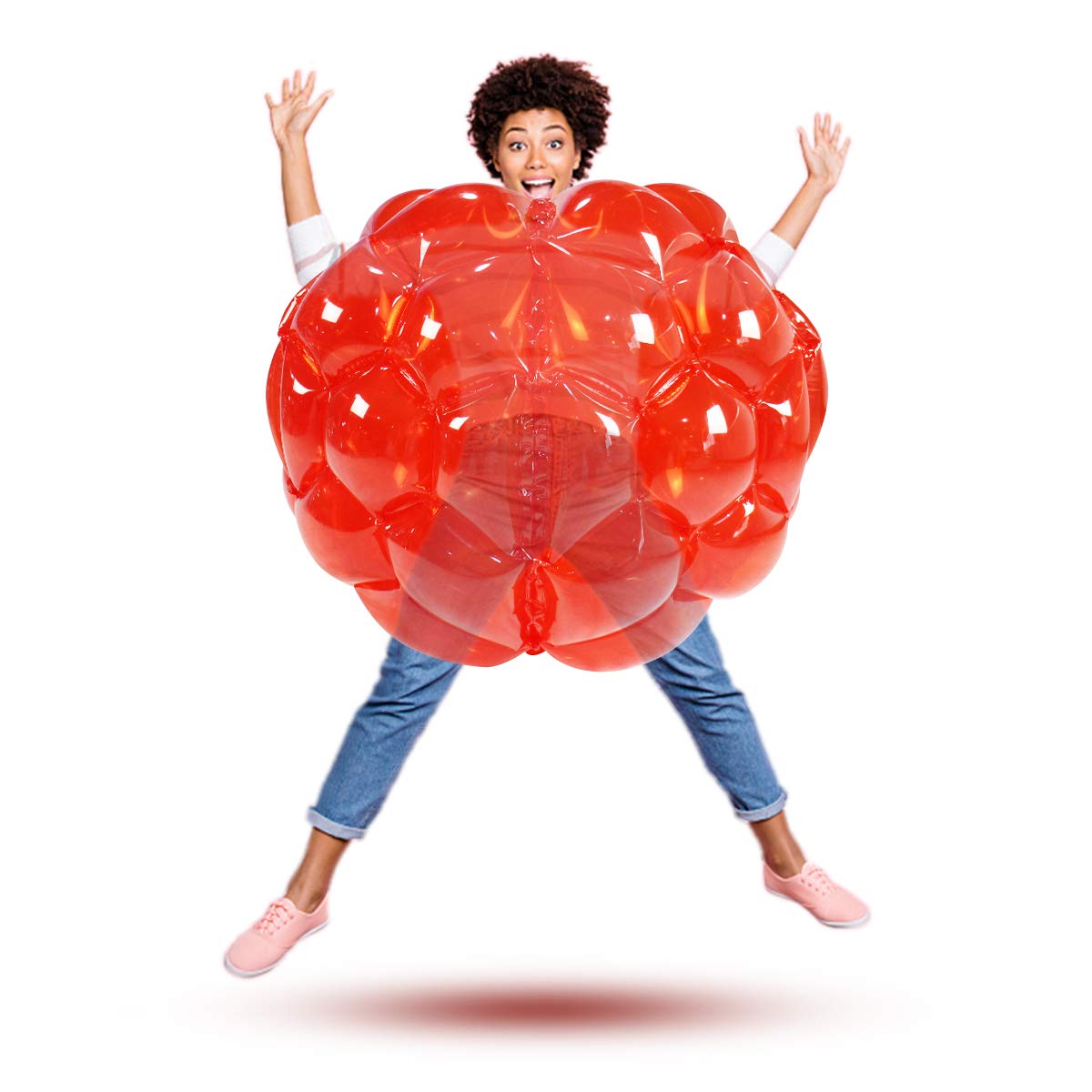 SUNSHINEMALL 2 PC Sumo Balls for mature-themed  Inflatable Body Sumo Balls Bopper Toys  for Kids Yard Human Bubble Ball Hamster Ball (36 INCH Red)