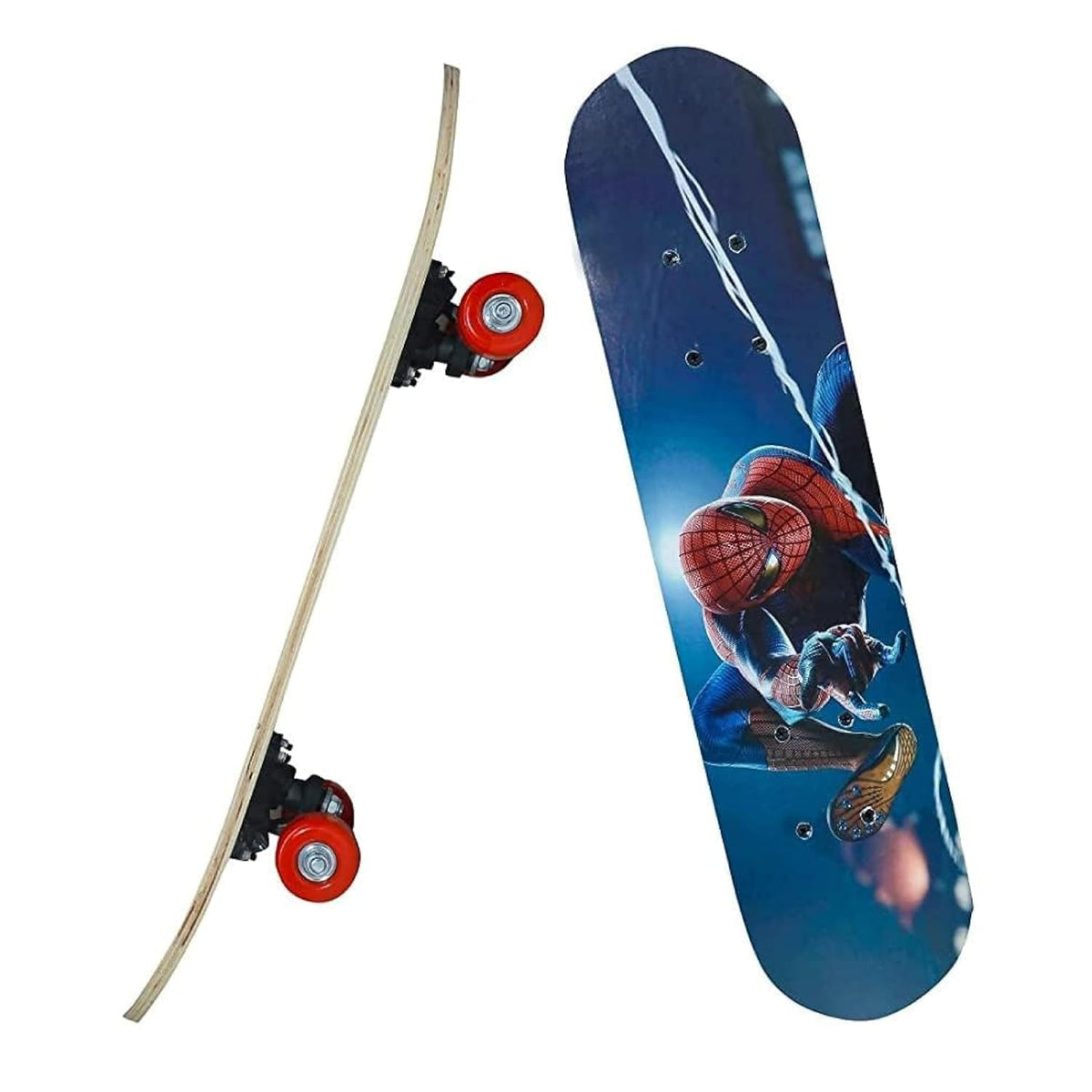 Kids Skateboard with Superhero Graphic Design, 24 Inch Complete Skateboard for Boys & Girls, Durable Wooden Deck, Smooth Wheels,