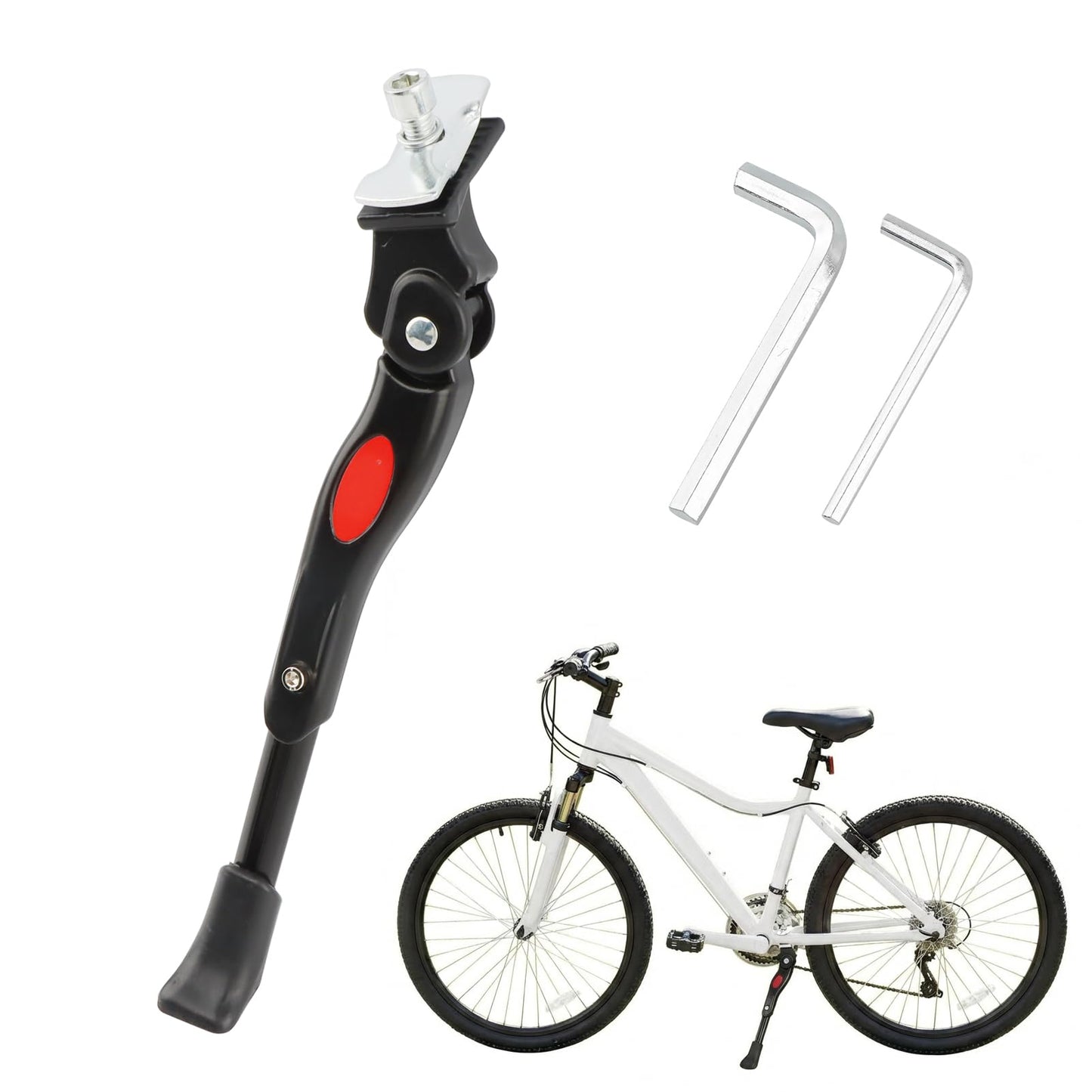 Qelirone Adjustable Bicycle Kickstand for Kids 16-20 Inch Bicycles, Bike Kickstand Aluminum Alloy Center Mount Stand for Childre