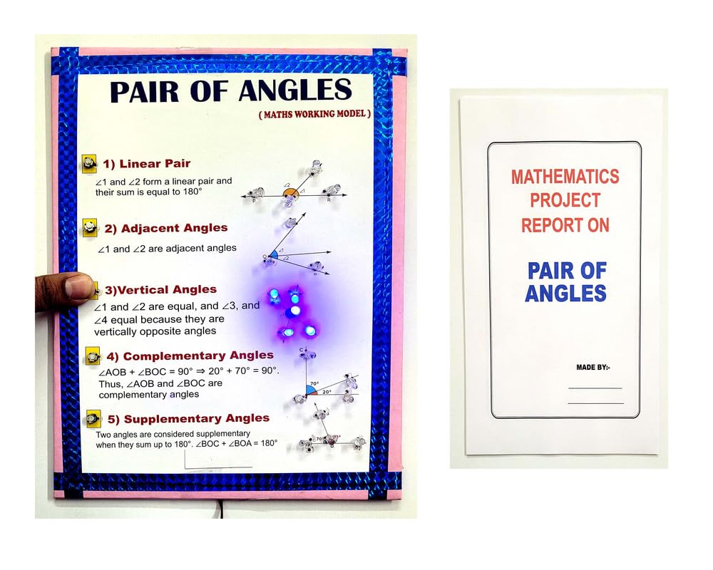 Pair and Types of Angles Educational Maths Working Project Model for School and Colleges