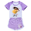 Hecendolame Short Sleeve cute Costume Princess suit Kids Children Girls T-shirt and Shorts Outfit Sets Purple to 15-16years