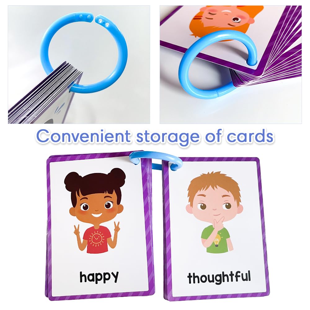 Lachilly Emotions Learning Flashcards, High Frequency Words, Beginning Reading, Kindergarten To 1St Grade, Esl Teaching Material