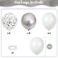 Silver And White Balloons, 12 Inch Metallic Silver White Latex Balloons Set Decor With Silver Confetti Helium Balloons For Boys
