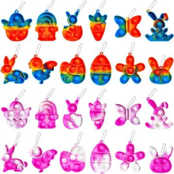 Jdsty 24Pcs Easter Pop Fidget Toys, Mini Easter Simple Pop Fidget Toys For Kids Boys Girls Toddlers Easter Basket Stuffers Gifts