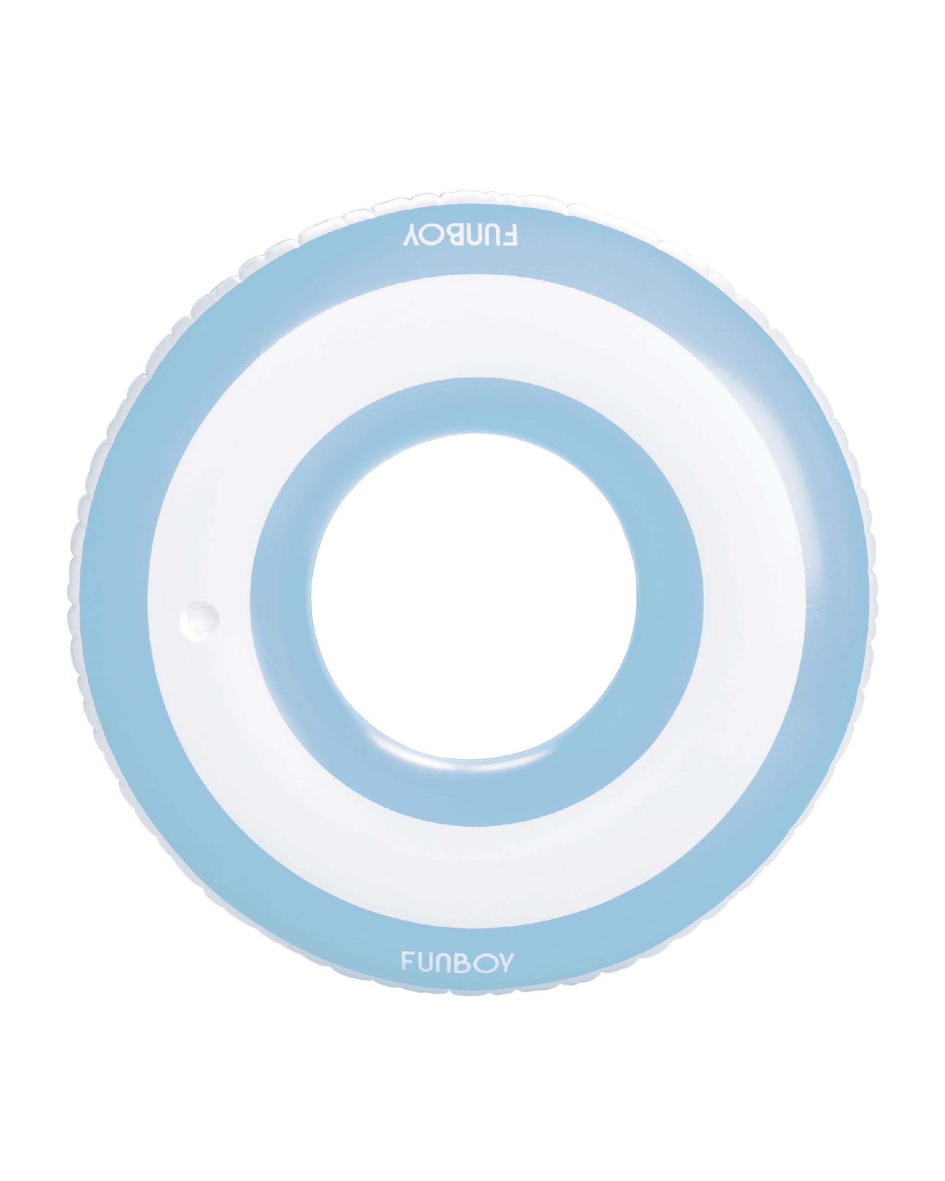 FUNBOY Giant Light Blue Stripe Inflatable Tube Pool Float with Cup Holder 48'' | Large Pool Float for Adults | Inner Tube Swimmi
