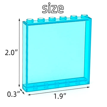 Zhx 30Pcs Clear Transparent Window House Building Brick Toy Classic Flat Plates Pieces And Parts Block Compatible With Major Brands (Blue)