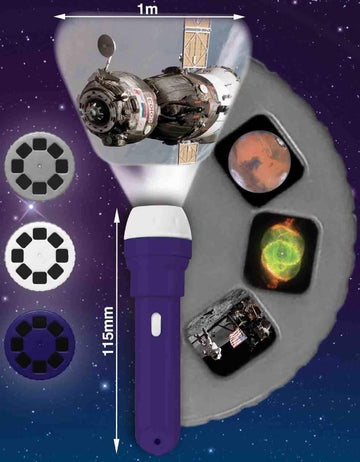 Brainstorm Toys Space Torch Projector - Blue, 11cmx3cm, Plastic, Model E2008, STEM Learning for Ages 3+
