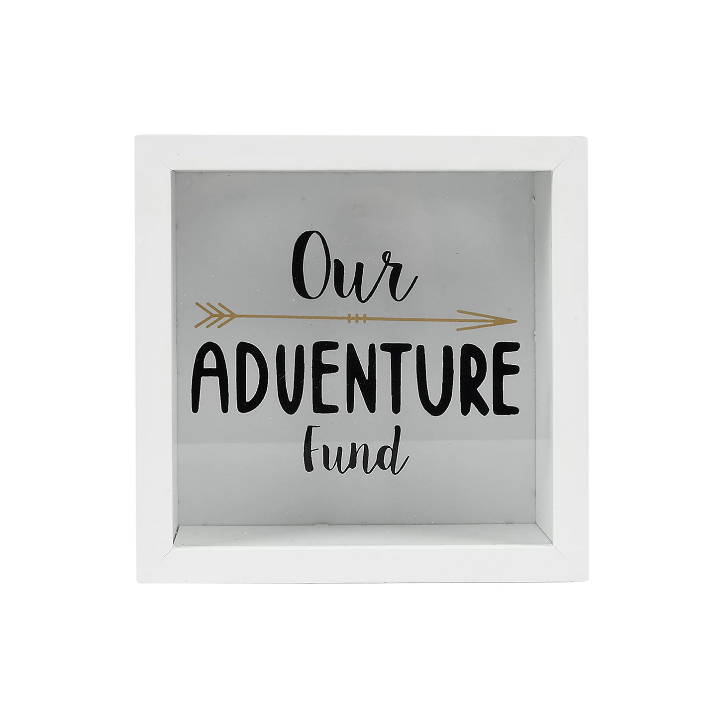 Prinz White Adventure Fund Money Savings Piggy Bank for mature-themeds  Kids Savings Box Change Jar  6' x 6' Wooden Shadow Box