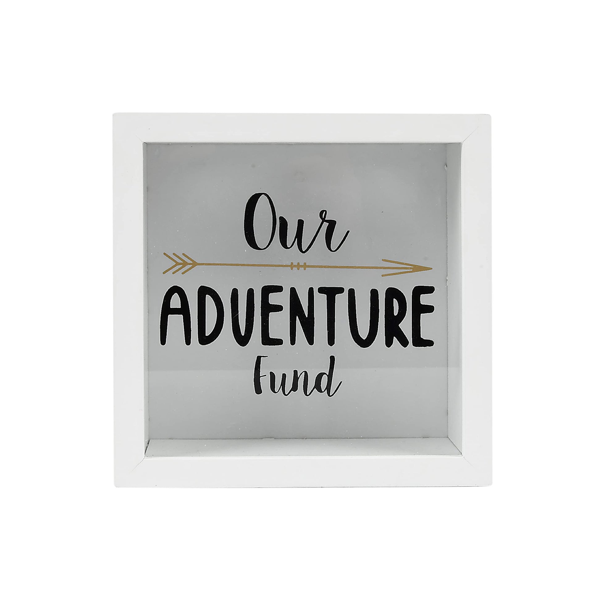 Prinz White Adventure Fund Money Savings Piggy Bank for mature-themeds  Kids Savings Box Change Jar  6' x 6' Wooden Shadow Box