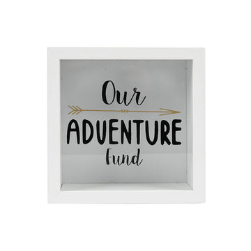 Prinz White Adventure Fund Money Savings Piggy Bank for mature-themeds  Kids Savings Box Change Jar  6' x 6' Wooden Shadow Box