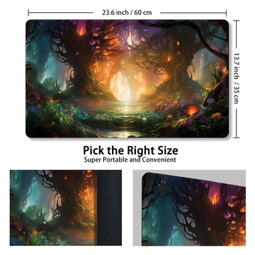 DAUXID Premium MTG Playmat - Non-Slip Rubber, Colorful Vintage Design, No Zones, DKT (60) - Ideal for Card Games