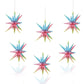 6 Pcs Multicolor Star Foil Balloons One-Piece 14-Pointed Star Balloons 4D Starburst Cone Mylar Balloons 22Inch Christmas Birthda