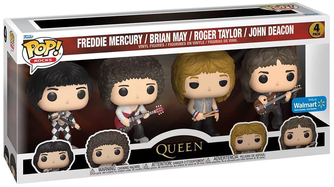 Funko Pop! 4-Pack Rocks: Queen - Freddie Mercury/Brian May/Roger Taylor/John Deacon (Special Edition) Vinyl Figures
