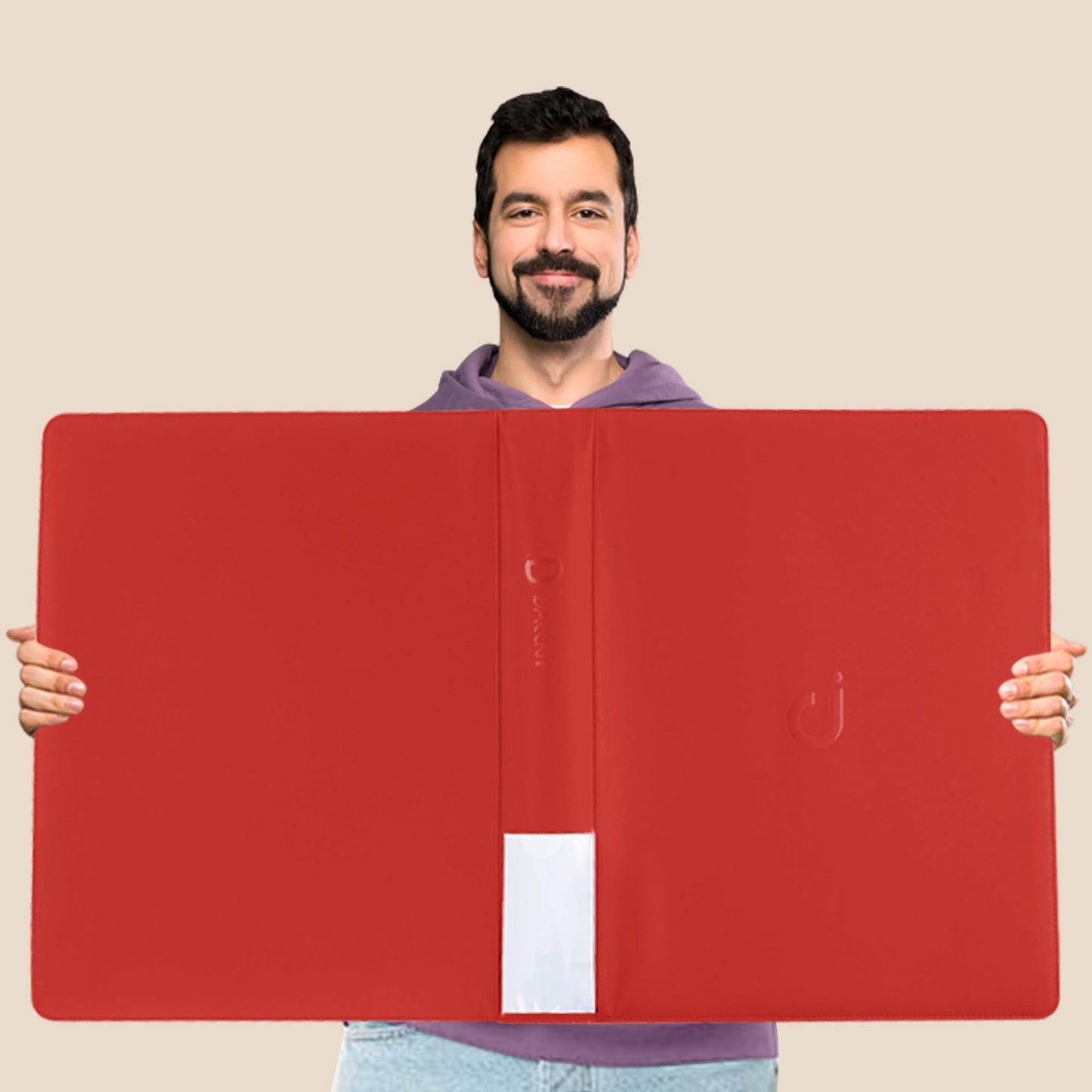 D DACCKIT Toploader Binder  Holds 640 Toploaders - 16-Pocket Top Loader Binder for 3 x 4 Rigid Card Holders for Trading Cards or Sports Cards(Model A Classic Red)