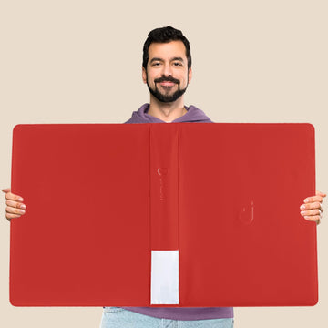 D DACCKIT Toploader Binder  Holds 640 Toploaders - 16-Pocket Top Loader Binder for 3 x 4 Rigid Card Holders for Trading Cards or Sports Cards(Model A Classic Red)