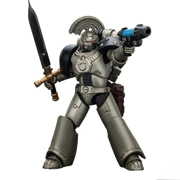 JOYTOY Warhammer The Horus Heresy 1/18 Action Figure-Iron Warriors MKVI Tactical Sergeant with Power decorative replica blade and Plasma  Collection Model Birthday Gift