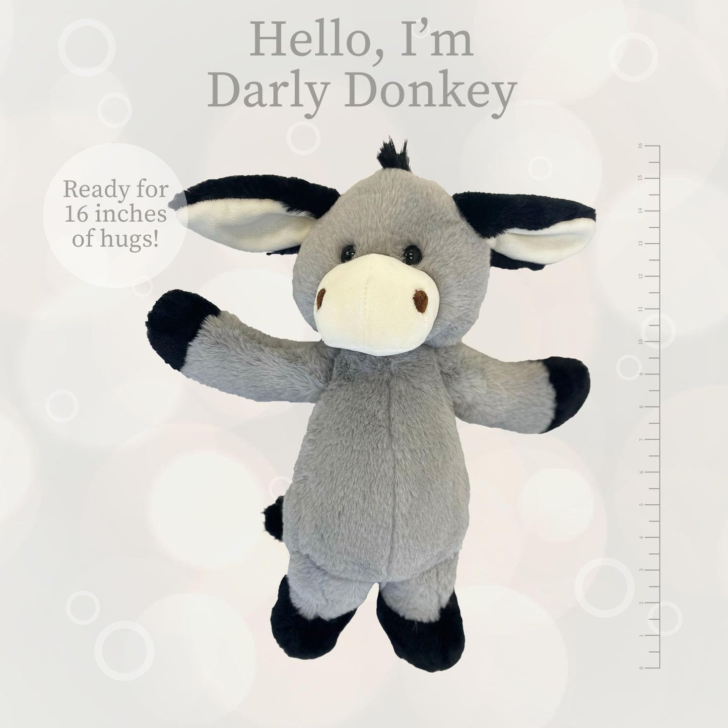 Worlds Softest Plush Darly Donkey, Lushee, Large, 16 Stuffed Animal for Baby, Toddler, Kids, Adults - Donkey Plush Toy- Adorabl