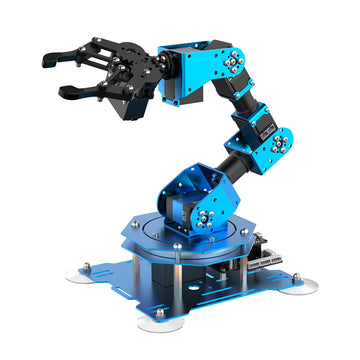 Lewansoul Robotic Arm For Arduino Coding Programming 6Dof Stem Educational Building Robot Arm Kits, 6 Axis Full Metal Robotic Arm Wireless Controller/Pc/App/Mouse Control (Assembled)