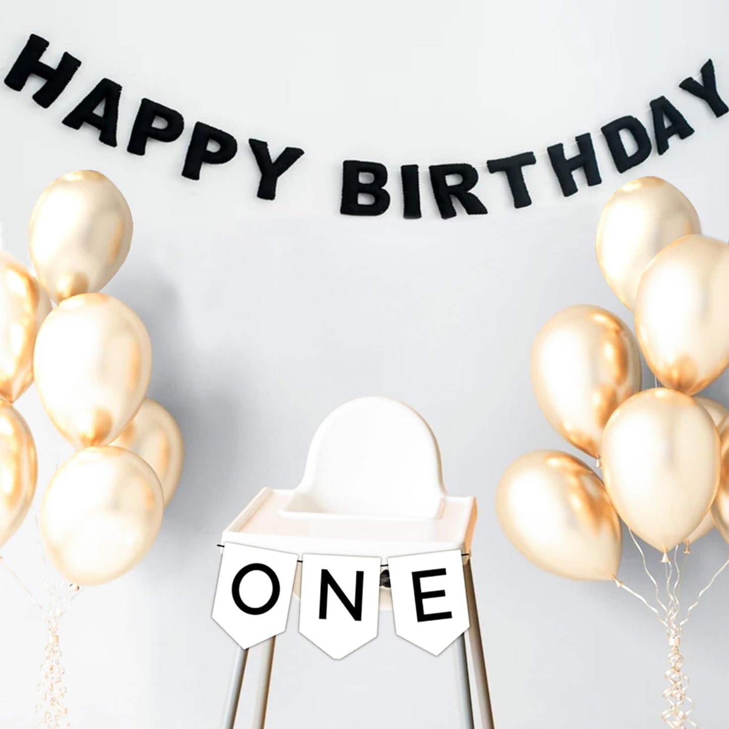 Meygajoe Pre-Strung Felt Happy Birthday Banner, Reusable Happy Birthday Garland, Birthday Banner Decorations, Personalized Happy