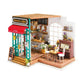 Robotime 3D DIY House Kit Cafe House with LED Light Model Making Miniature Woodcraft Dollhouse Puzzle Challenge Gift Set (Simon