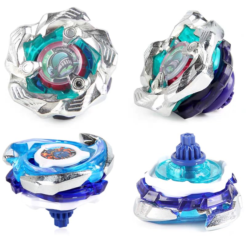 Owenkelng Battling Burst Gyro Blade Toy Set - 12 Spinning Tops & 2 Launchers - Plastic - Gift for Kids Ages 6-12 - Portable Box Included