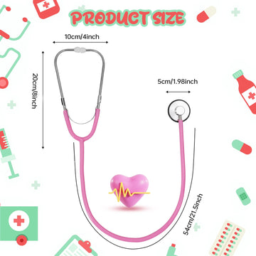Erdogly Kids Stethoscope, Real Working Nursing Stethoscope For Kids, Play Doctor Toy For Toddler, Boys Girls Doctor Nurse Cospla