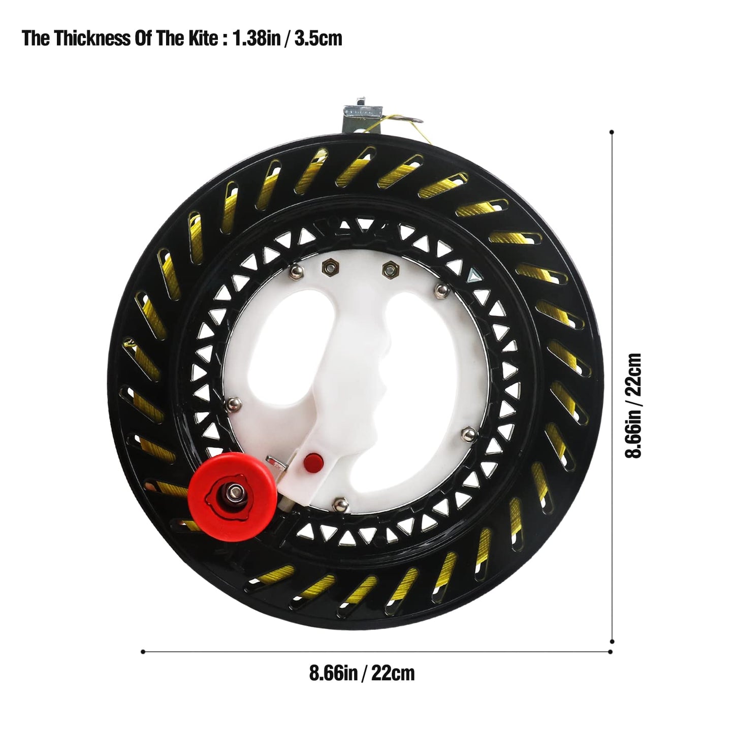 Kizh Kite Reel Winder  Kite Line Winder Winding Reel Grip Wheel Handle with 1312ft String and Lock Function Professional Outdoor Kite Accessories