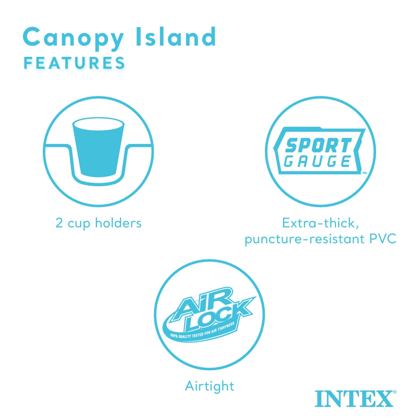 Intex 58292Ep Canopy Island Inflatable Pool Float: Comfortable Lounge Surface - Built-In Cup Holders - Detachable Sunshade - 440