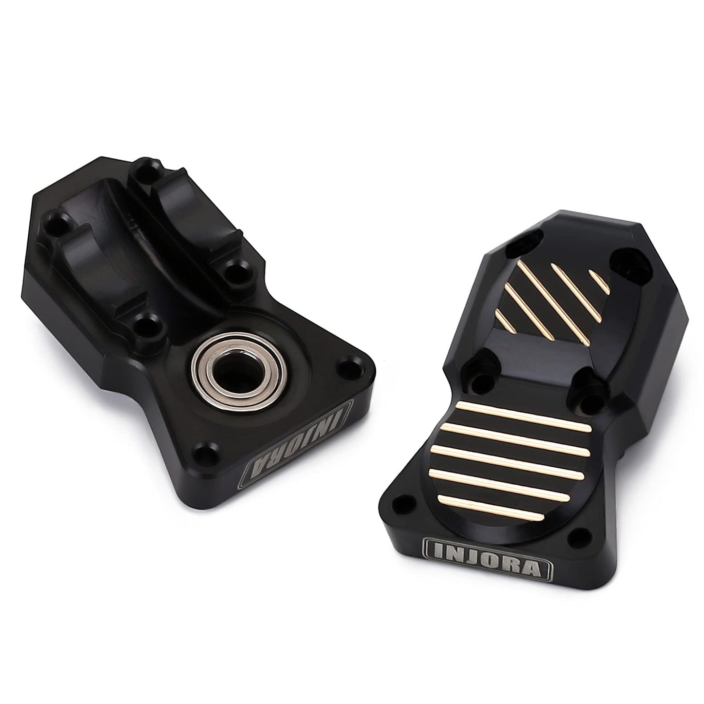 INJORA Brass Diff Cover for Front and Rear Axles Black Coating Finish Upgrades Parts for 1/24 RC Crawler Car Axial AX24 SCX24 90