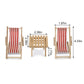 Miniature Beach Chair & Table 3Pcs 1:12 Dollhouse Furniture Model Foldable Chairs Folding Beach Sunbath Chair Props Cake Diy Gar