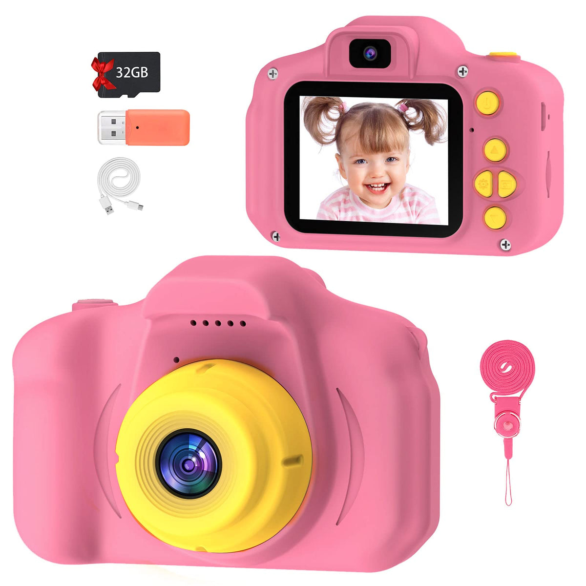 Kids Camera For Boys Girls  2 Inch Ips Children Camera For Kids 1080P Video Camcorder Toddler Camera Birthday Gifts For 6 7 8 9