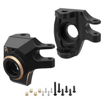 Hobbypark Brass Front Steering Knuckles Heavy Weights For Scx10 Ii Upgrades Compatible With Axial Scx10 Ii Honcho (Black&Gold)