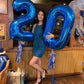 IWERP Navy Blue Number 30 Balloon, 40 Inch Foil Mylar, 30th Birthday Decorations for Men & Women