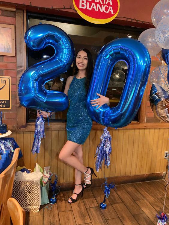 IWERP Navy Blue Number 30 Balloon, 40 Inch Foil Mylar, 30th Birthday Decorations for Men & Women