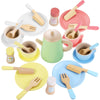 Gagaku Wooden Tea Set And Wooden Play Dishes 2 In 1 Play Food Set Toy 28 Pcs Montessori Wooden Play Kitchen Accessories Kitchen 