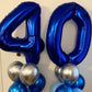 40 Inch Navy Blue 60 Number Balloons Giant Jumbo Huge 60 Foil Mylar Helium Number Digital Balloons Dark Blue Birthday Mylar Digi