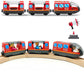 HYPERLIVING Battery Operated Wooden Train Track Set Toy High Speed for Toddlers 3 4 5 Years Old Boys Kids Magnetic Couplings Cit