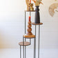 Four Tiered Wood And Metal Round Display