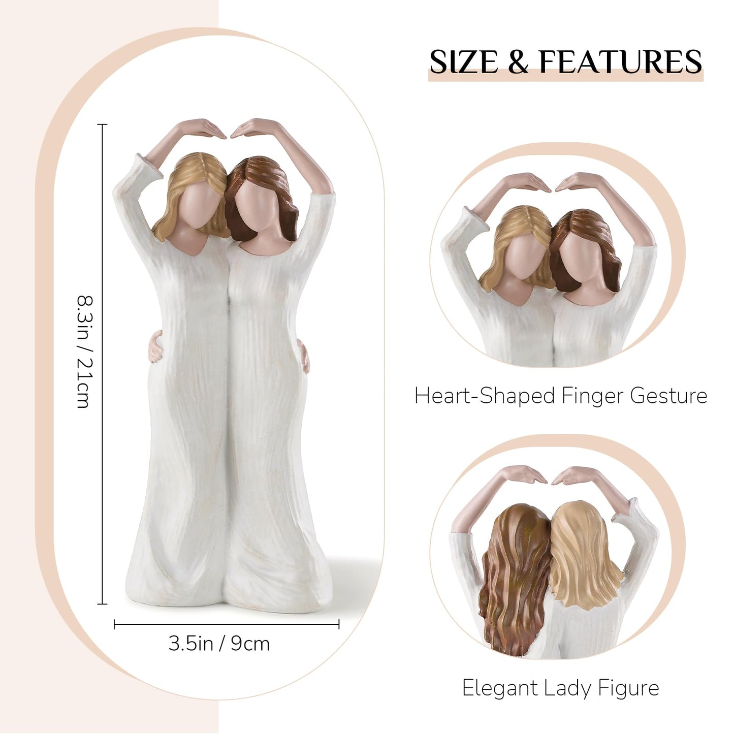 Storieme Gifts For Best Friend Women: Soul Sister Friendship Bestie Birthday Gift - Unique Gifts For Sisters From Sister Resin F
