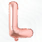 Flyloons Rose Gold L Letter Foil Balloon Alphabets Balloons Perfect for Birthday Decoration Items, Anniversary, Bachelorette, We