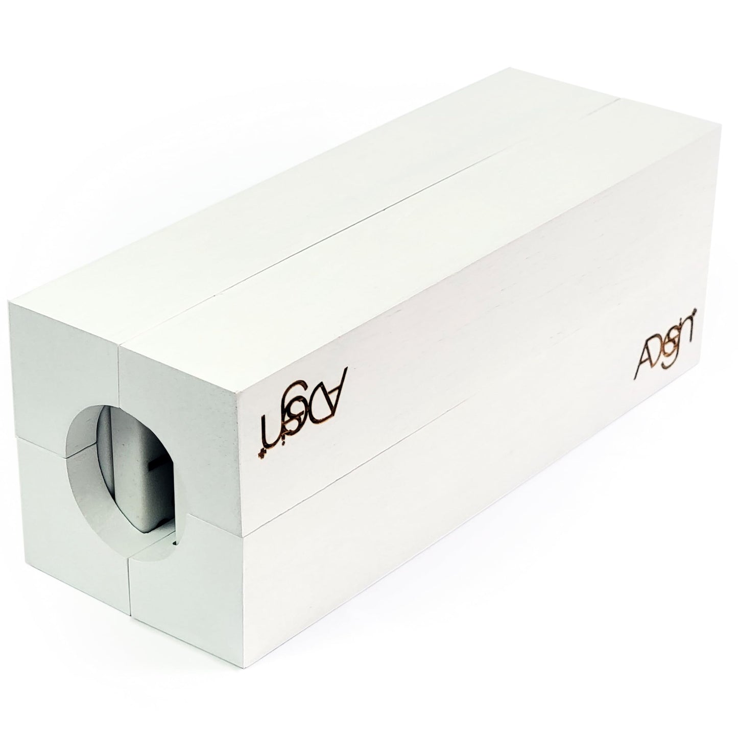 Domino Game Set Of 28 | Professional Double 6S | Multi-Use Box | Trays To Stand Tiles | By Adesign+ (Solid Wood White)