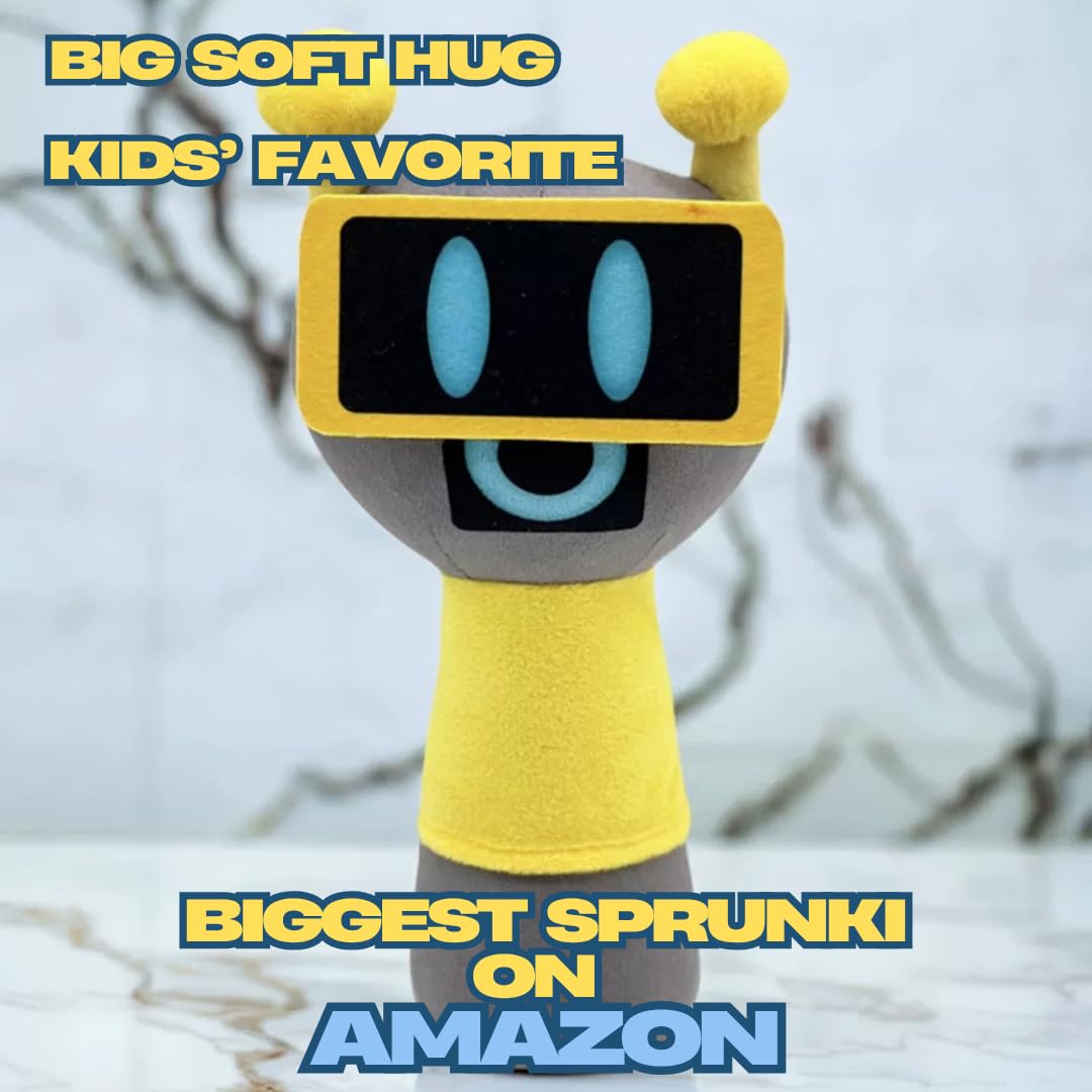 Sprunki Plush Toy - 12  enhanced Stuffed Character Doll with 50 Stickers & Gift Bag | Soft Plushies for Kids Room Decor  Cuddling  or Play | Choose Sky  Pinki  Oren  Simon  Mr. Fun Computer & More