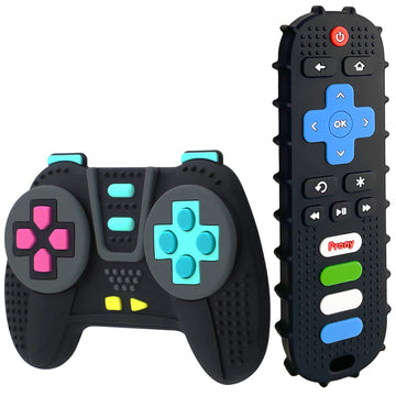 Prony Silicone Remote Control And Game Controller Teething Toys For Baby 3 Months And Up,Sensory Teether Toys For Toddler Boy And Girl