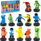 P.M.I. Gang Beasts Ink Stamper 12pk - Rubber Wrestler Bear & Chicken Party Favors, 2" x 2"
