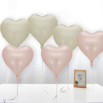 30 Pcs Cream Baby Pink Heart Balloons 18In Heart Shaped 18 Inch Balloons Helium Mylar Balloons Foil Balloon Decoration For Women