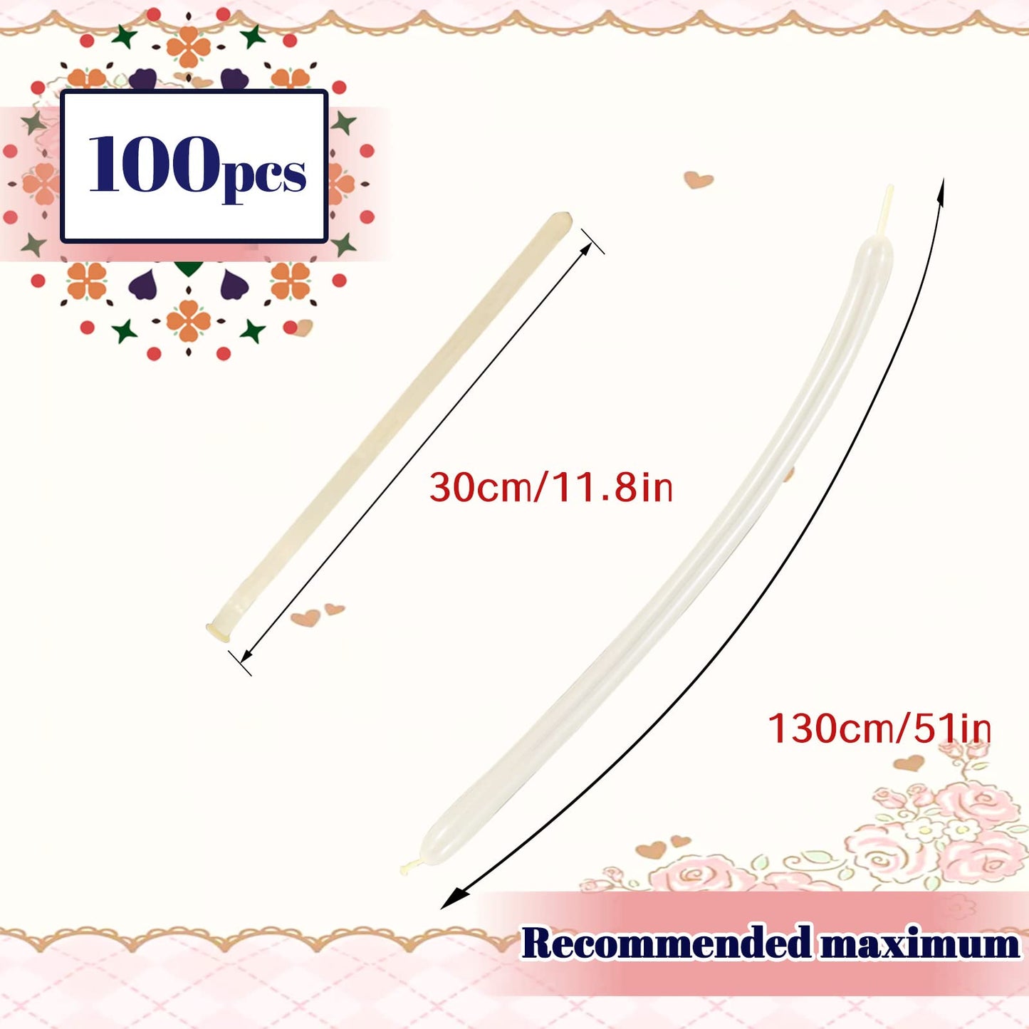 260Q Balloons Clear Long Balloons 100 Pack Twisting Animal Balloons Thickening Latex Transparent Modeling Long Magic Balloons Fo